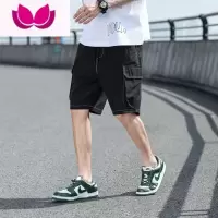 七斓工装短裤男士夏季薄款潮牌冰丝感速干大码外穿休闲运动五分中裤子