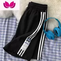 七斓条纹运动短裤男夏季薄款设计感小众大裤衩ins高街休闲潮牌五分裤