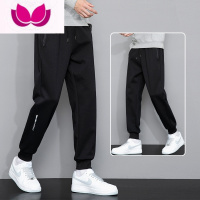 七斓黑色束脚运动裤男九分宽松潮牌休闲裤男裤子春季新款夏季卫裤男款