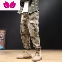 七斓干活穿的裤子男沙漠迷彩工装裤男束脚宽松户外休闲耐磨工作战术裤