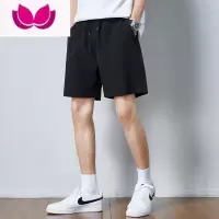 七斓三分裤男潮牌夏季宽松黑色冰丝短裤男士薄款休闲速干跑步运动裤子