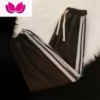 七斓华夫格裤子男夏季薄款炸街ins潮牌束脚运动裤宽松百搭休闲九分裤