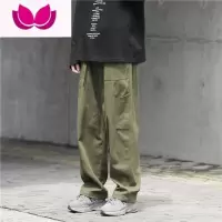 七斓日系复古工装裤男士潮牌直筒裤子美式宽松青少年阔腿休闲长裤