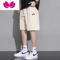 七斓华夫格男士短裤夏季潮牌男款直筒宽松休闲裤潮流薄款运动五分裤子