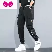 七斓潮牌工装裤男宽松大码潮流夏季休闲九分裤韩版运动长裤潮流