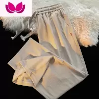 七斓灯芯绒男裤垂感直筒休闲裤阔腿裤男长裤潮牌高街裤子男士卫裤
