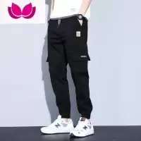 七斓工装裤男士休闲裤春季宽松九分裤子束脚2023夏季运动百搭潮牌韩版