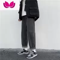 七斓2022新款牛仔裤子男潮牌宽松直筒裤ins港风潮流学生复古阔腿裤潮