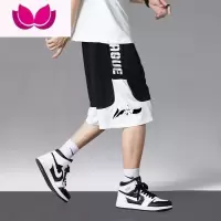 七斓冰丝短裤男夏季薄款宽松篮球裤潮流运动男士五分裤大裤衩休闲裤子