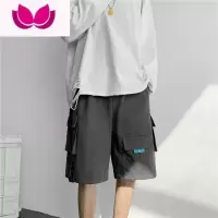 七斓短裤男夏季口袋工装外穿ins潮流韩版宽松直筒青少年休闲五分裤子