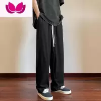 七斓卡其色裤子男春季宽松阔腿日系直筒裤ins韩版复古休闲裤