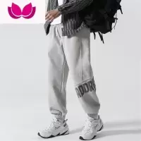 七斓夏季款潮牌宽松束脚字母卫裤美式拼接休闲长裤男百搭运动裤潮