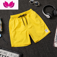 七斓夏季纯色短裤男欧美宽松大码沙滩裤速干休闲薄款加肥加大五分裤潮