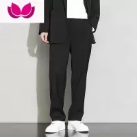 七斓垂感西裤子男韩版潮流修身休闲长裤子直筒宽松冬季加绒西装裤
