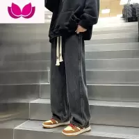 七斓复古牛仔裤男款直筒宽松潮牌阔腿美式高街百搭休闲长裤子男生