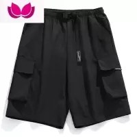 七斓 卡扣腰带工装短裤男2022夏季新款宽松五分裤