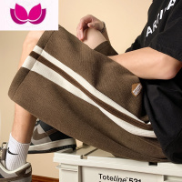 七斓短裤男士2023夏季新款欧棉绒五分中裤潮牌复古宽松直筒休闲运动裤