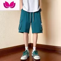 七斓工装短裤男士夏季运动冰丝薄款男款裤子外穿直筒潮牌休闲五分中裤