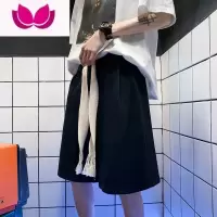 七斓抽绳短裤男ins潮流纯色休闲宽松跑步运动沙滩五分裤子夏季潮牌5分