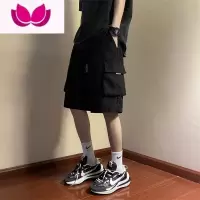 七斓工装短裤男夏季潮牌宽松直筒运动休闲中裤子美式高街五分裤大裤衩