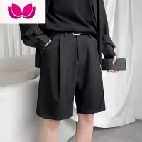 七斓夏季5分西裤男直筒宽松韩版潮流英伦港风百搭休闲潮西装五分短裤