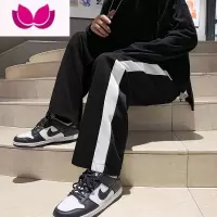 七斓运动休闲裤男直筒九分宽松ins潮牌港风学生韩版潮流百搭裤子