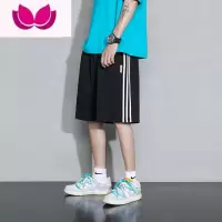 七斓休闲短裤男夏季薄款外穿条纹五分裤子高街潮ins潮牌篮球运动裤衩