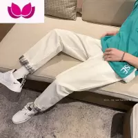 七斓格子裤子男夏季宽松直筒韩版潮流阔腿裤高街ins百搭休闲长裤