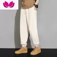 七斓钢印卫裤男款高街美式潮牌束脚裤夏季休闲运动百搭长裤