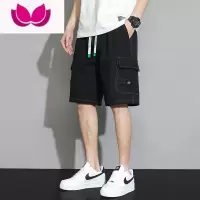 七斓冰丝男士短裤夏季薄款宽松大码直筒痞帅百搭男款中裤休闲五分裤子