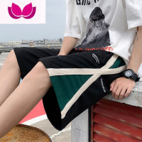 七斓夏季薄款运动短裤男潮牌嘻哈个性拼色休闲bf篮球美式复古五分裤子