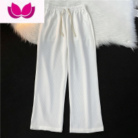 七斓港风潮流百搭垂感简约运动裤潮牌ins松紧腰宽松直筒休闲裤男学生