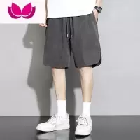 七斓个性时髦裤子男士夏季新款宽松直筒国潮五分运动中裤男生休闲短裤