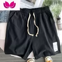 七斓港风超薄短裤男休闲居家冰丝空调裤夏季沙滩裤胖子大码五分裤