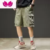 七斓工装短裤男夏季日系潮牌中裤男士宽松休闲新款潮流外穿五分裤