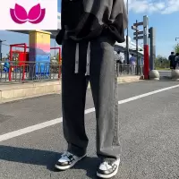 七斓冬季男加绒裤子vibe宽松男生高街长裤款直筒裤