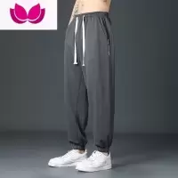 七斓冰丝裤子男士夏季2023新款宽松束脚运动裤潮牌薄款速干九分休闲裤