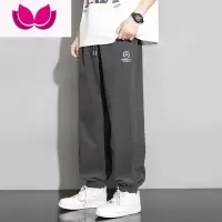 七斓绒运动长裤子男士2023年春季新款潮流宽松痞帅男款休闲束脚裤