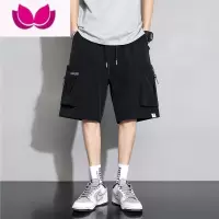 七斓工装短裤男士夏季2023新款运动六分裤薄款潮牌休闲美式五分中裤子