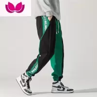七斓美式hiphop高街排扣裤男加肥加大码宽松束脚卫裤休闲裤潮流运动裤