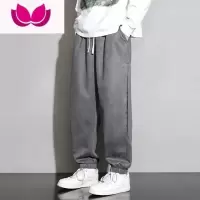 七斓绒运动裤子男士束脚卫裤男生美式潮牌宽松痞帅休闲长裤