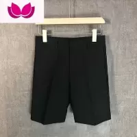 七斓休闲四分5分裤男垂感夏季薄款冰丝西装短裤男宽松西裤男直筒白色