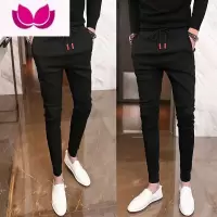 七斓网红同款弹力修身小脚裤男社会精小伙裤子休闲九分紧身裤男