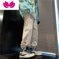 七斓裤子男2022年高街百搭运动裤宽松束脚卫裤潮牌初中生休闲长裤