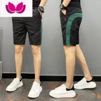 七斓男士休闲裤新夏季冲浪裤修身短裤五分裤冰丝运动裤痞帅潮流沙滩裤