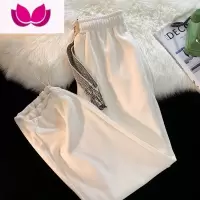 七斓华夫格卫裤男美式复古高街编织绳设计男生裤子潮牌痞帅休闲裤