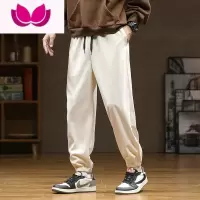七斓男士灯芯绒休闲裤束脚潮牌青年卫裤宽松九分裤新款运动裤子