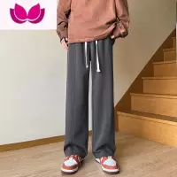 七斓美式春季运动裤男直筒宽松垂坠感卫裤高街拖地阔腿休闲裤子男