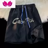 七斓美式绒短裤男ins潮牌直筒篮球运动裤子夏季宽松休闲五分中裤