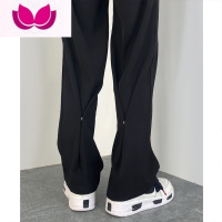 七斓高街潮牌裤子男宽松直筒西裤休闲裤设计感小众韩版潮流暗扣喇叭裤